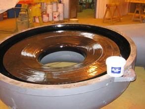 Blower housing repaired using Belzona 4341 (Magma CR4)